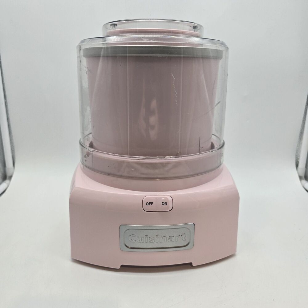 Cuisinart ICE -21 Frozen Yogurt Ice Cream Sorbet Maker Rare Soft Pink Works